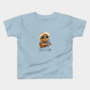 Cute bear design "Chill & Fun" Kids T-Shirt